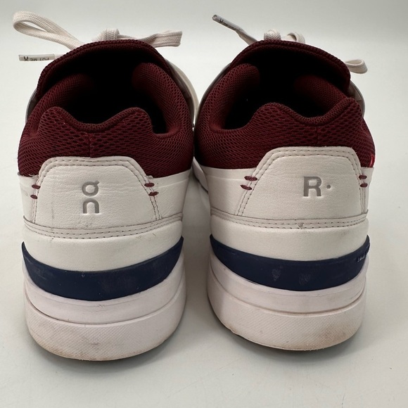 On Running White and Burgundy Athletic Shoes - Picture 6 of 7